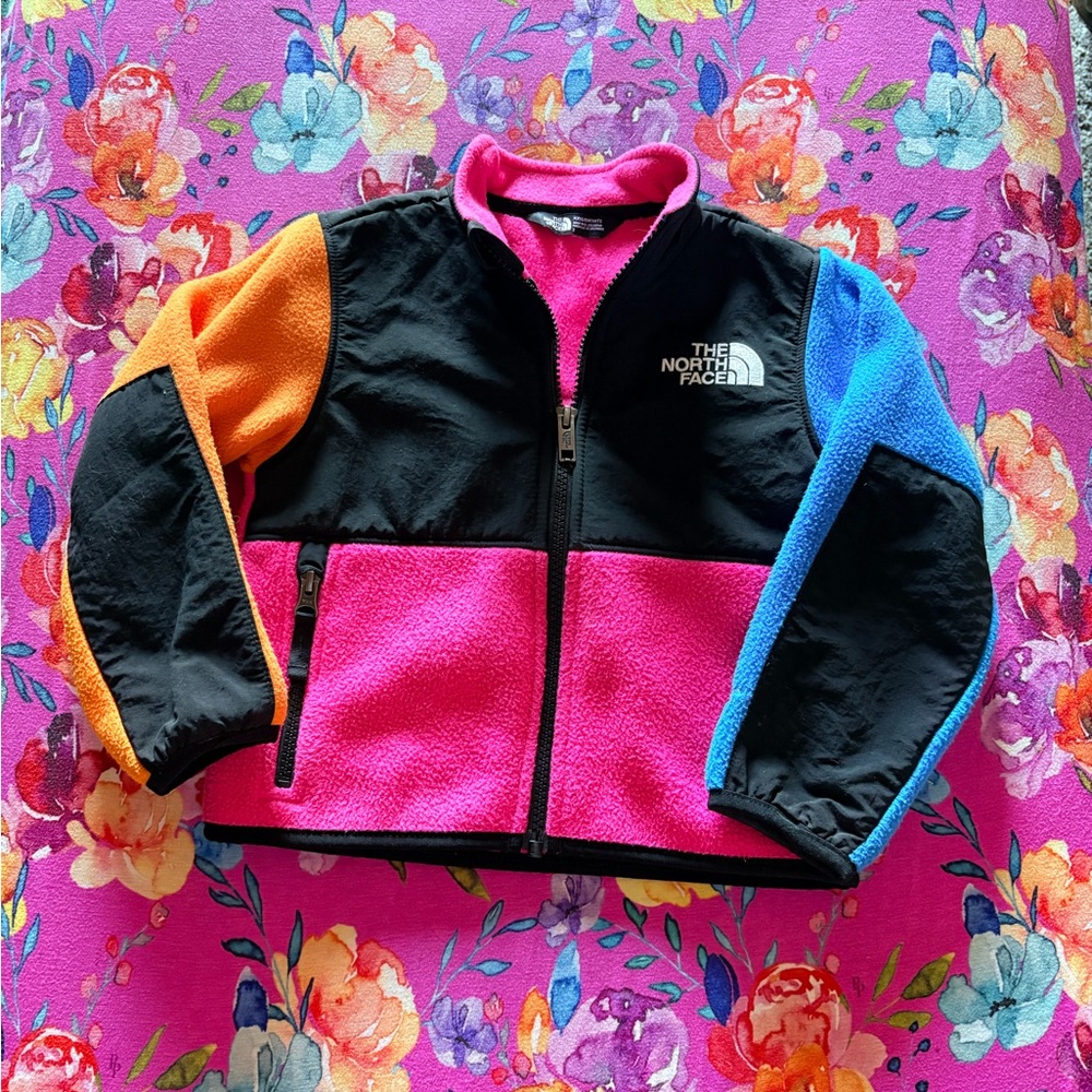 The North Face Kids Fleece Jacket - Bright Pink with Black Trim